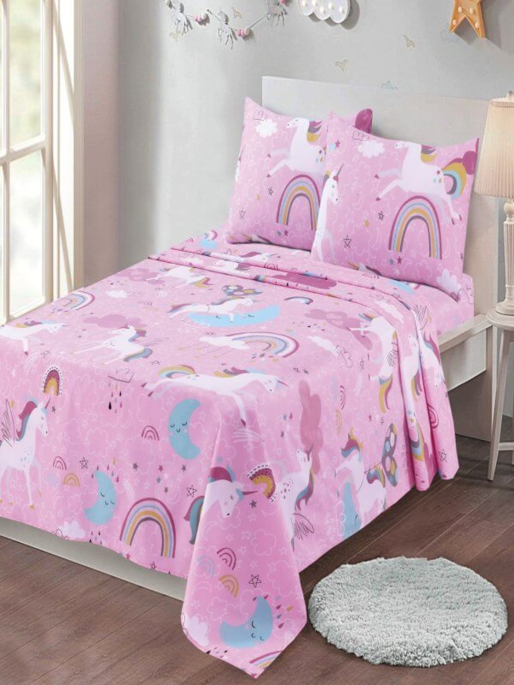 Παιδικά Σεντόνια Σετ Ροζ Βαμβακερά Μονόκερος Γαρύφαλλο 160x240 | Γαρύφαλλο - Λευκά Είδη